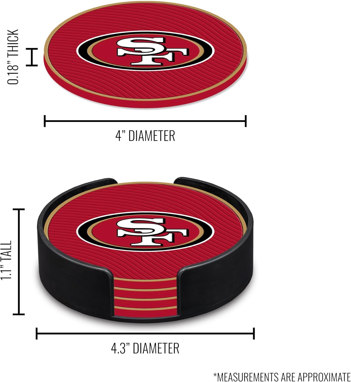 Rico Industries NFL Football Classic Favorites: PVC Coaster Set (4-Pack)