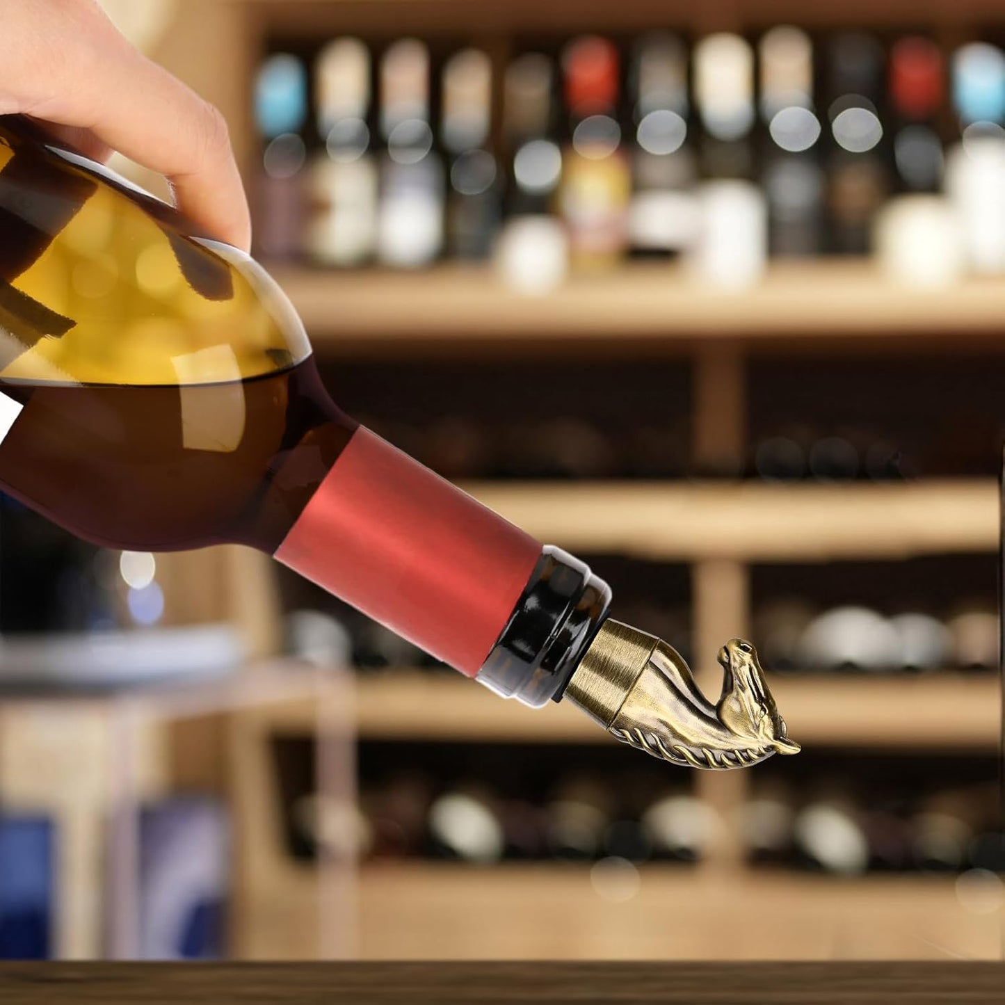 Horse Head Wine Stopper, Horse Wine Gifts Birthday Gifts for Men Women, Bottle Stoppers for Wine Champagne, Bronze with Gift Box