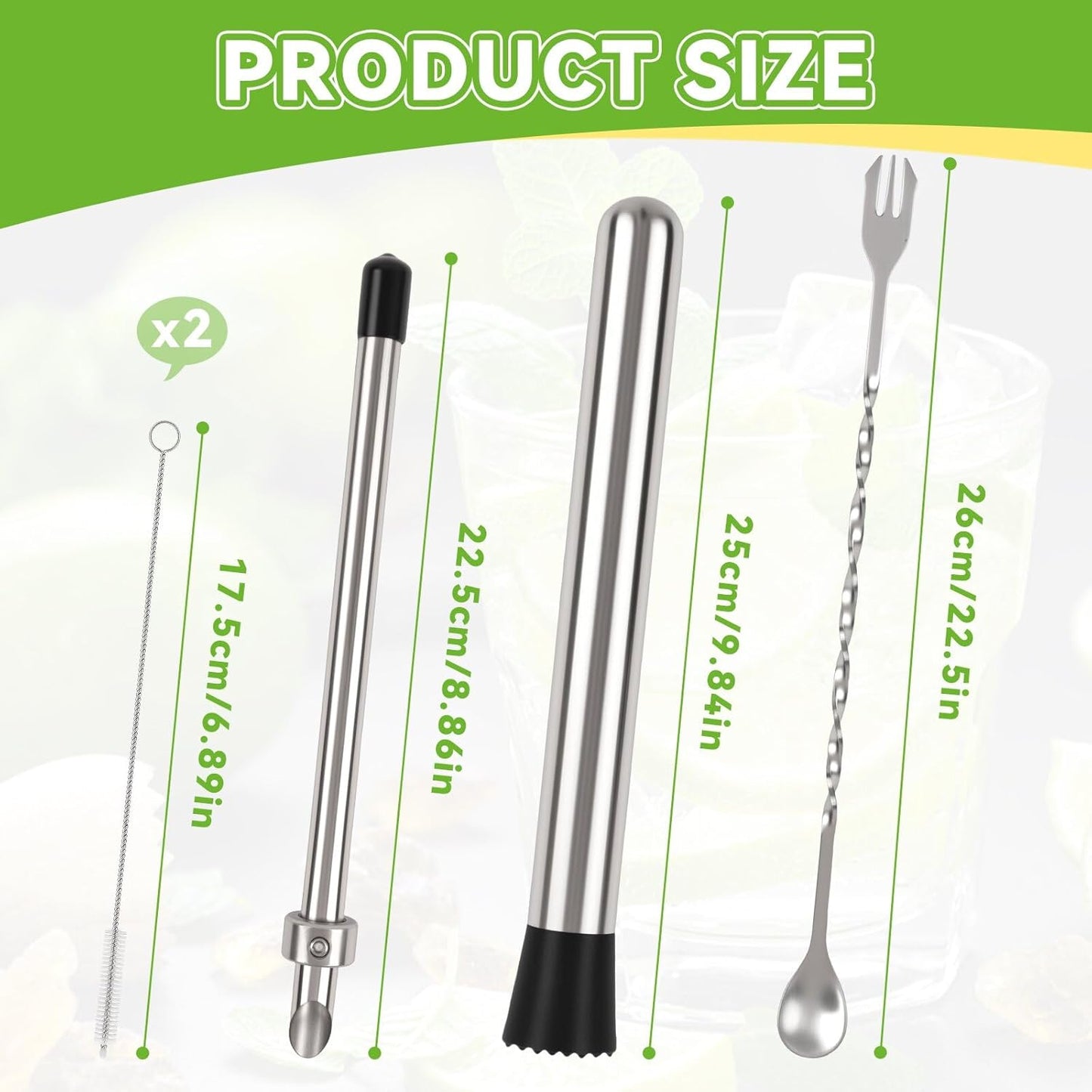 5 Pack Straw Puncher, lemonade stand supplies kit with straw puncher for plastic lids, muddler for lemonade and cocktails, reusable lemonade cups
