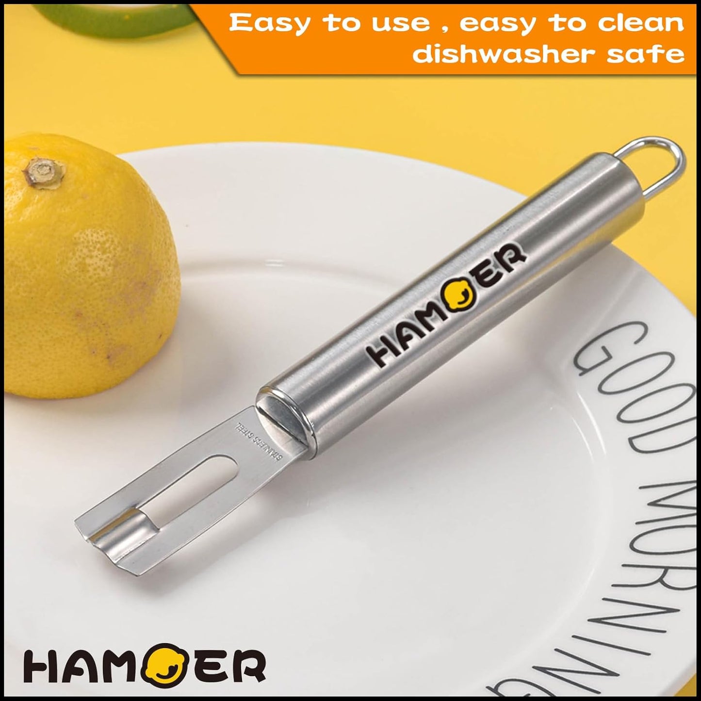 Lemon Zester Grater Channel Knife Handheld for Bar Kitchen full Stainless Steel tool set