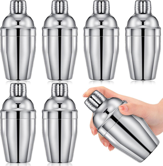 Nitial 6 Pcs Bar Cocktail Shaker Stainless Steel, 8 oz - Silver / 8 oz