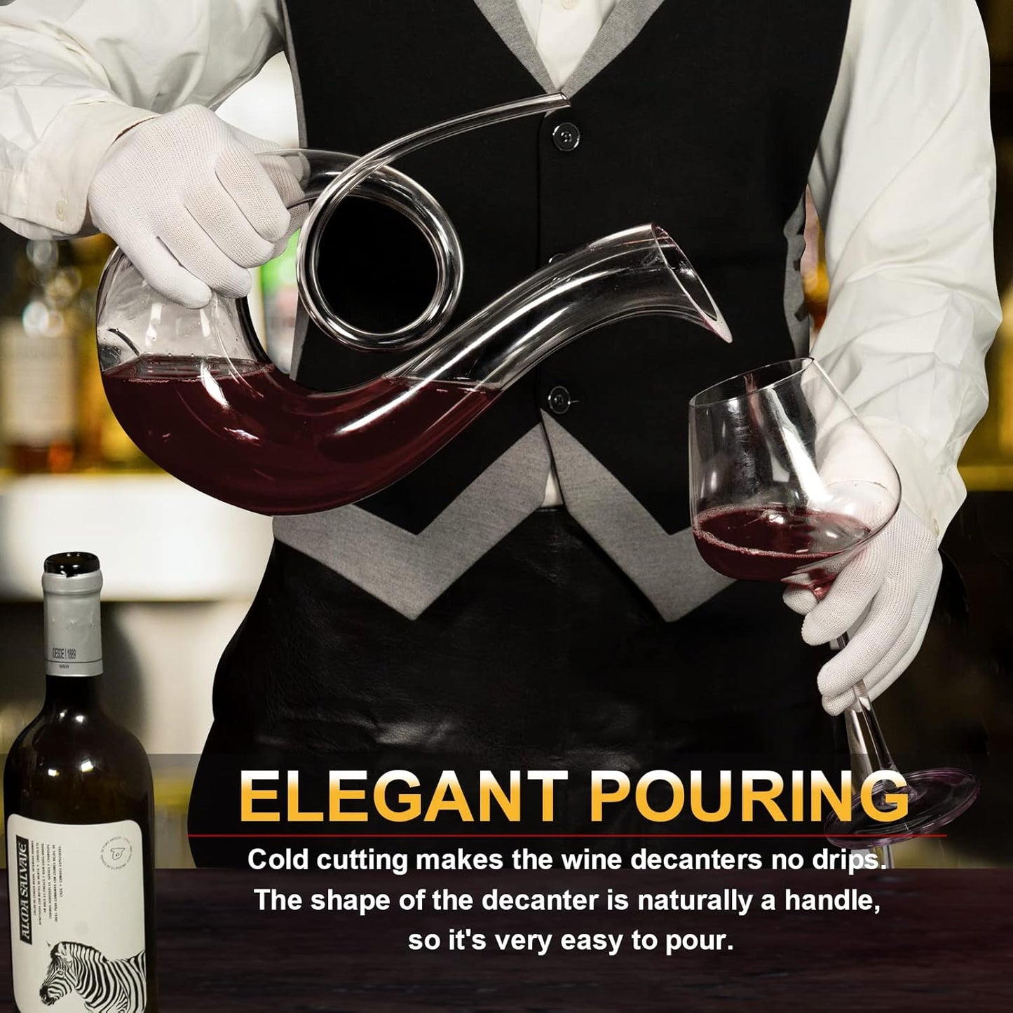 Wine Decanter Upgraded Swan wine Decanters 1.7L Hand-Blown Crystal Carafe-Enhances Red Wine Flavor, Lead-Free & Elegant Design,Gift for Wine Connoisseurs.