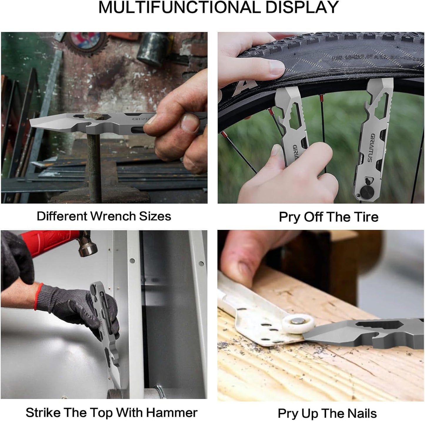 EDC Pry Bar Multitool with Bi-Directional Ratchet Screwdriver & Everlasting Pen, Wrenches, Crowbar, Bottle and Box Openers - Your Versatile Companion for Everyday Carry and Camping Accessories