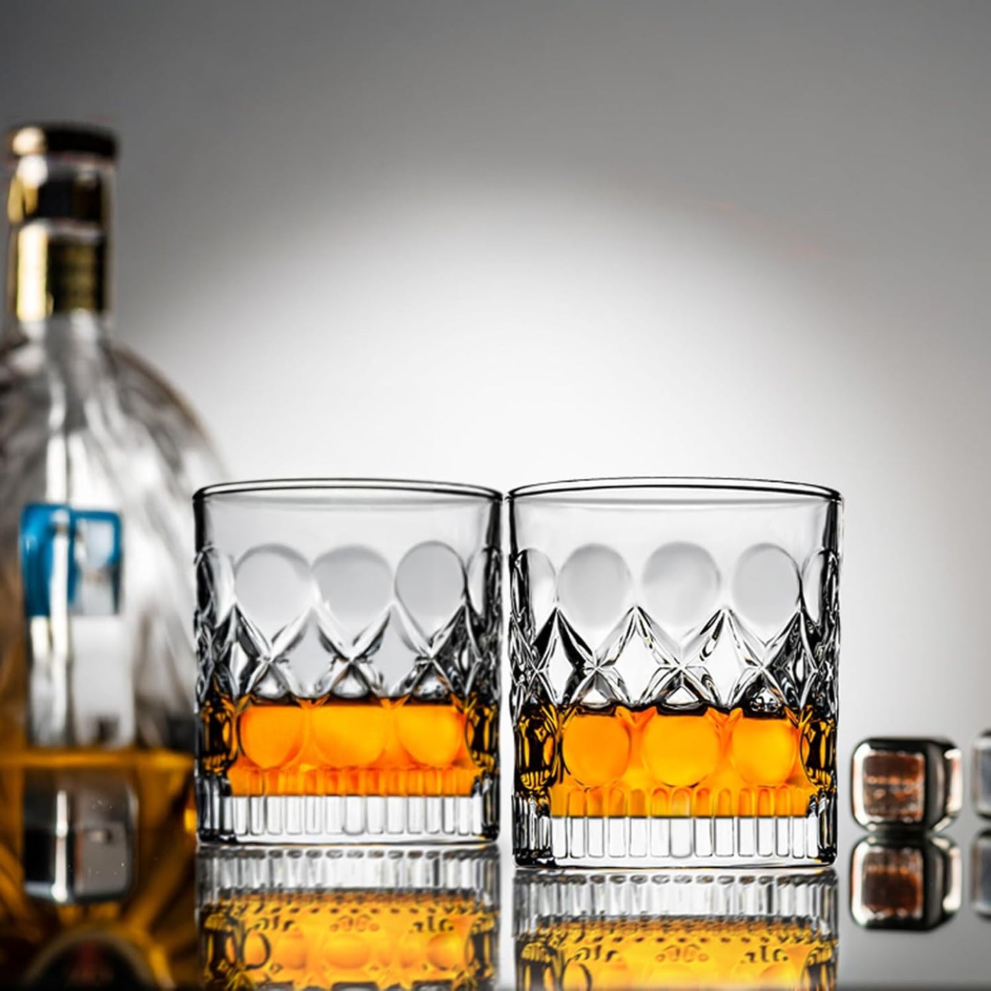 PARACITY Whiskey Glasses Set of 2,christmas gift, Old Fashioned Glasses, Rocks Glasses, Bourbon, Suitable for use in Bars, Parties, and Homes, The Right Gift for Men, Father 's Day Gift