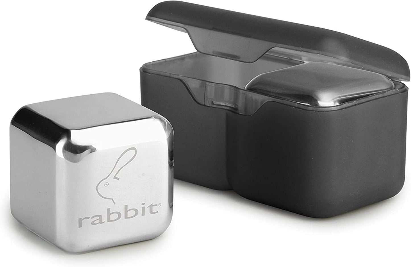 Rabbit Jumbo Chilling Stones - Premium Stainless Steel Whiskey Rocks for Chilling Fine Spirits and Beverages, Reusable Drink Cooling Stones with Storage Case