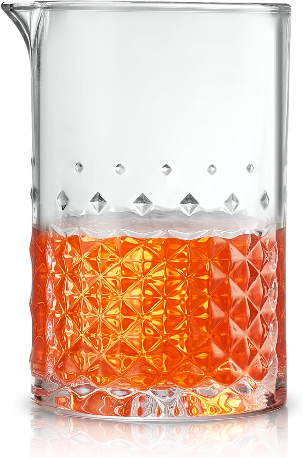 Crystal Cocktail Mixing Glass - 22 Oz 650ml - Thick and Sturdy Bottom, Durable and Seamless Design - Drink Mixer Glass for Bar Mixing Set – Whiskey Gifts for Men