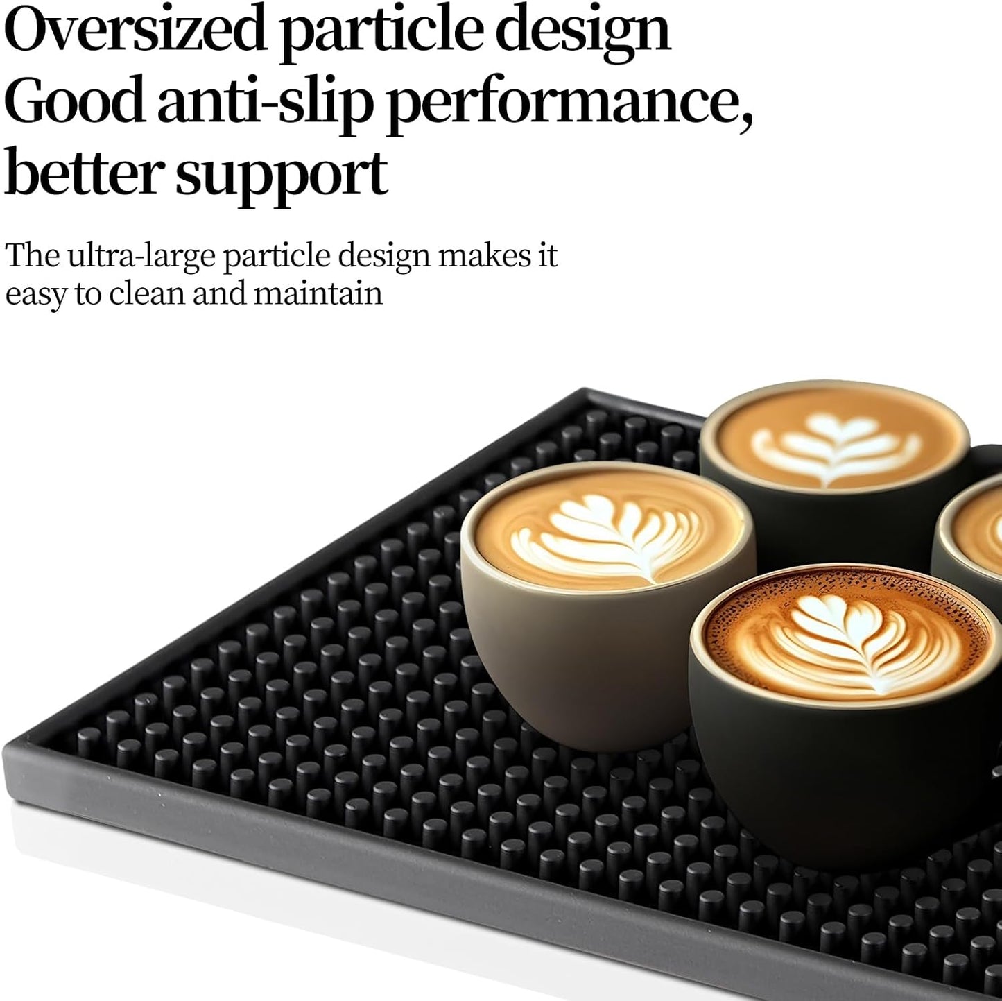 Bar Mats 6"x12"2 Pack Small Black, Countertop Coffee Mat for Home Bar, Service Spill Mat for Cocktail Bartender Kitchen, PVC Counter Top Cup Glasses Dish Drying Mat, Hairdressing tool protective pad
