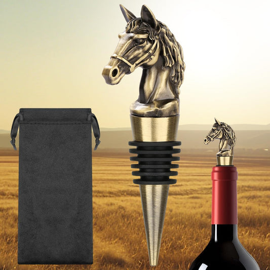 Horse Head Wine Stopper, Horse Gifts for Horses Lovers, Father Day Christmas Birthday Gifts for Men Women, Funny Bottle Stoppers for Wine Champagne, Bronze with Gift Bag