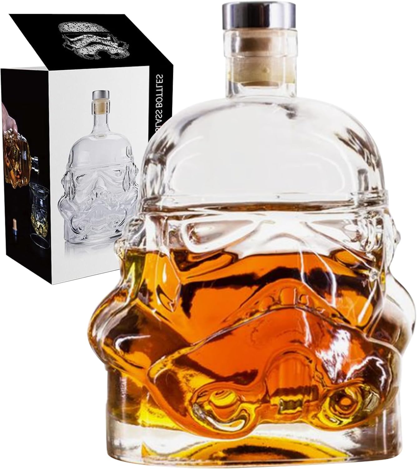 Tfwadmx 750ml Transparent Creative Whiskey Decanter, Whiskey Carafe for Wine Scotch, vodka alcohol liquor Stormtrooper Bottle Decanter Gifts for Men Women