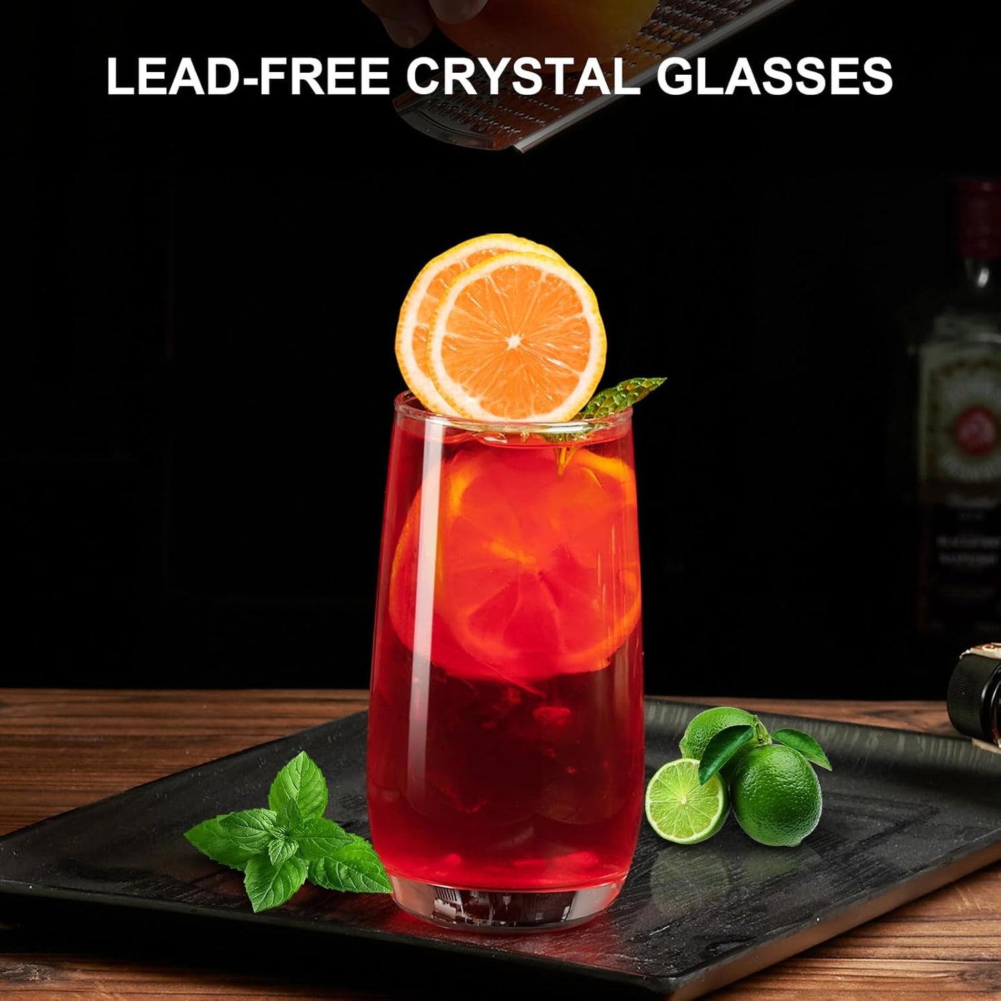 PARACITY Highball Glasses Set of 4, Drinking Glasses 12 Oz, Clear Glass Cups, Tall Tumbler Water Glasses, Glassware Set for Cocktail, Coffee, Mojitos