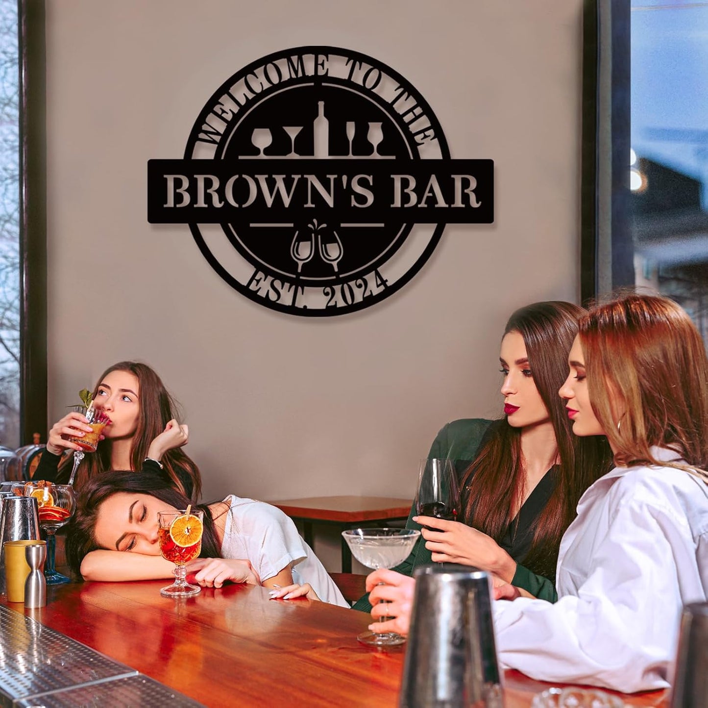 Custom Bar Sign, Personalized Name Bar Signs, Wall Decor Up Signs for Pub, Home Bar, Party, Man Cave, Club, Custom Metal Bar Decor, Personalized Pub Sign
