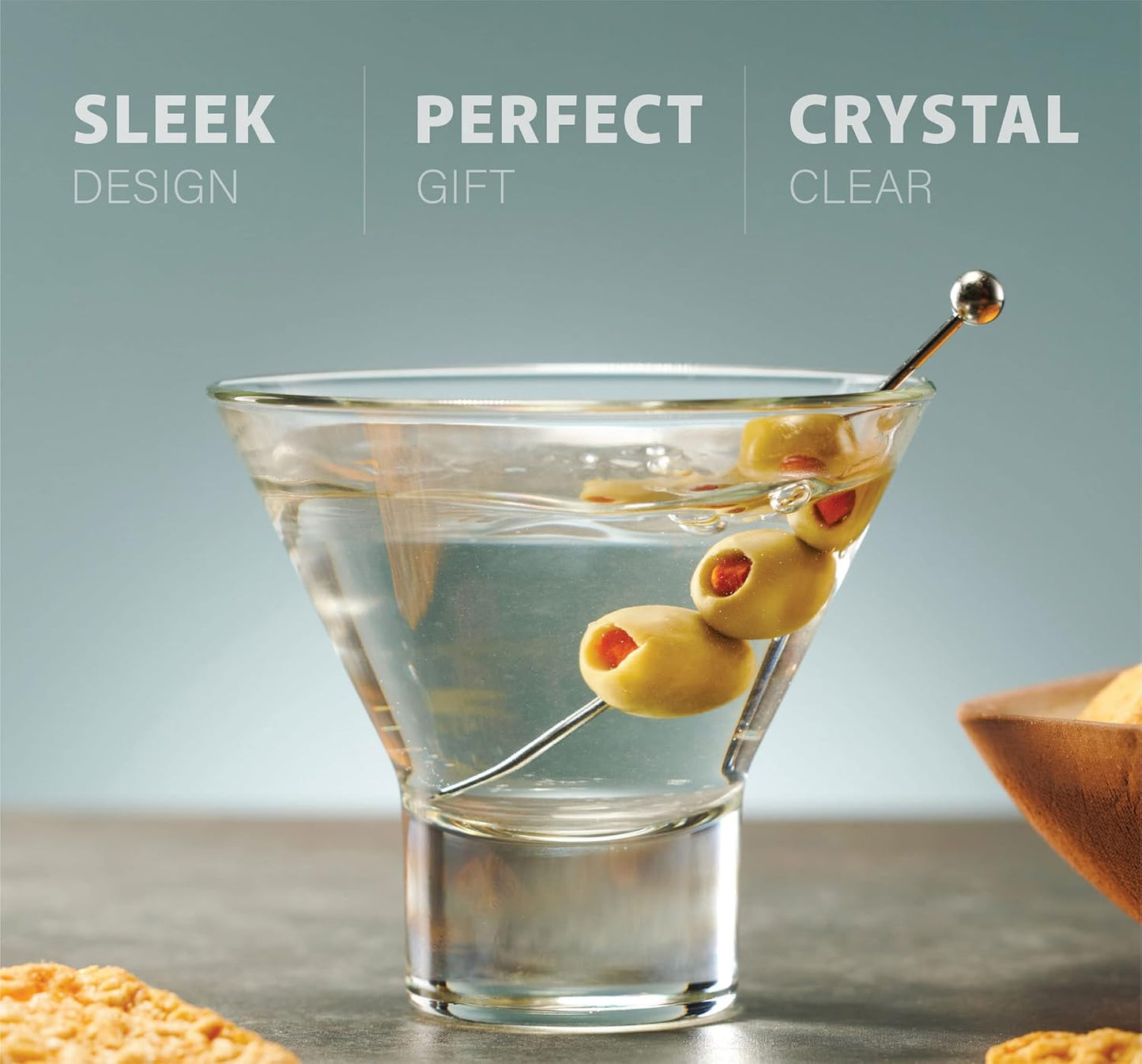 Godinger Martini Glasses, Italian Cocktail Glasses, Dessert Cups, Set of 4, 8oz - Made in Italy