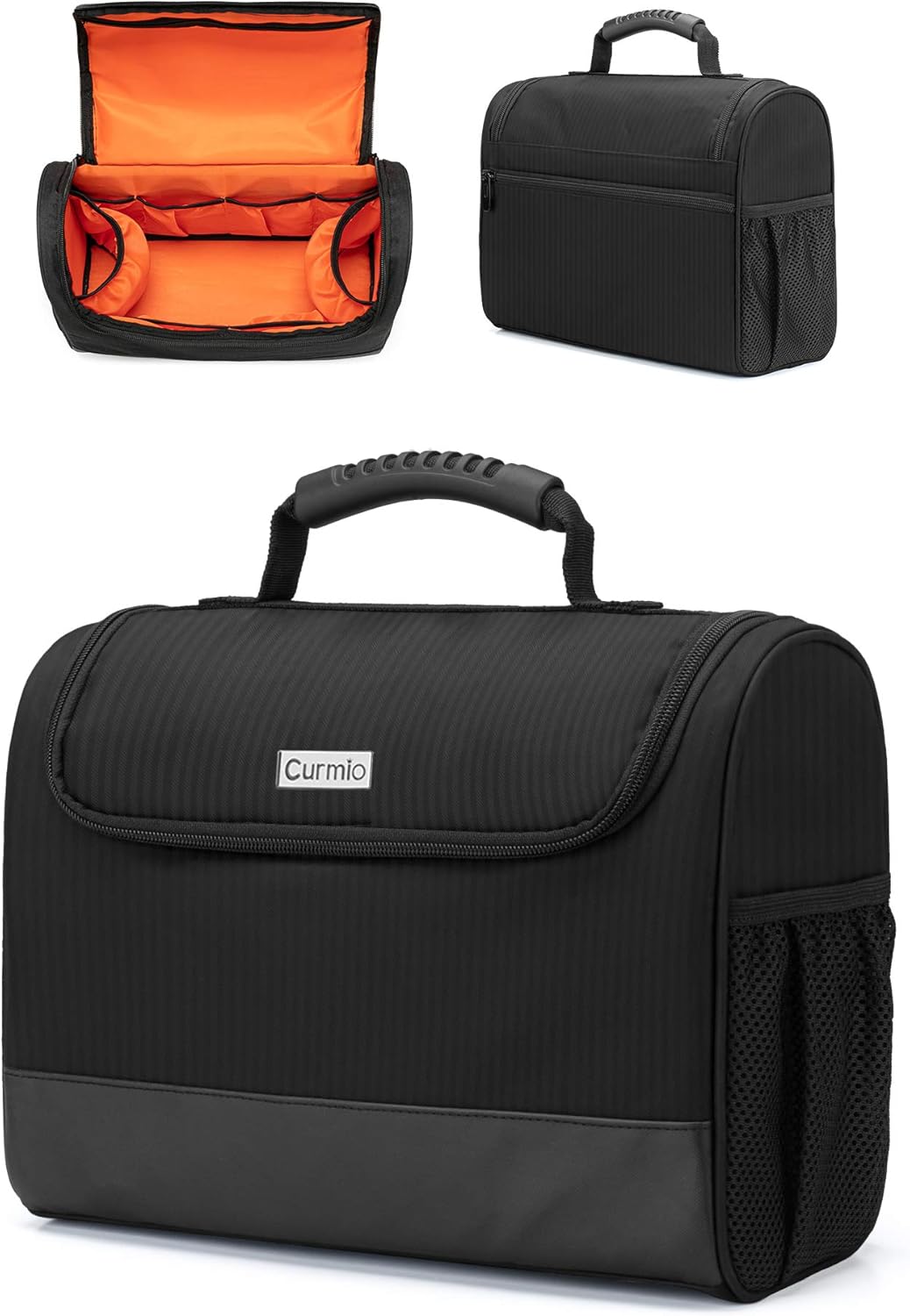 CURMIO Bartender Kit Bag, Portable Travel Carrying Bag with Rubber Handle for Bar Tools Set, For Home Indoor Outdoor Patio Party, Black (Bag ONLY, Patent Pending)