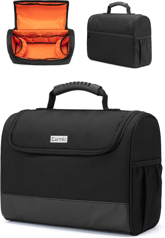 CURMIO Bartender Kit Bag, Portable Travel Carrying Bag with Rubber Handle for Bar Tools Set, For Home Indoor Outdoor Patio Party, Black (Bag ONLY, Patent Pending)