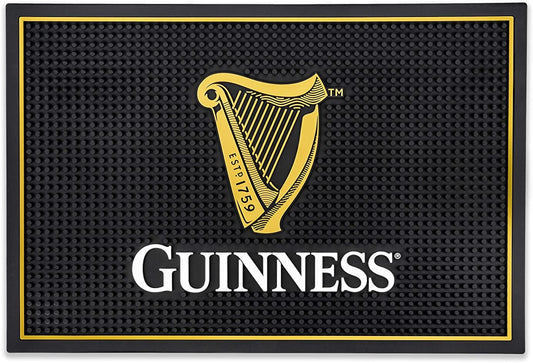 LORD'S ROCKS Guinness Bar and Spill Mat for Countertops | Irish Rubber Bar Mat for Drips with Guinness Harp Logo | Professional Bar Service Mat with Guinness Beer, 18 x 12” Compatible