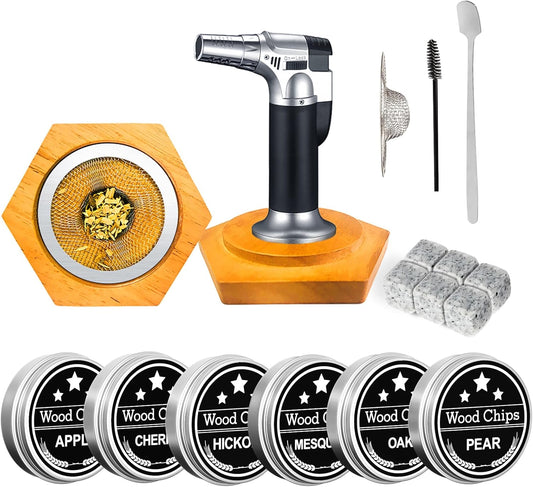 Electric Cocktail Smoker Kit,Rechargeable Drink Smoker Kit with Smoking Gun - Classic Style