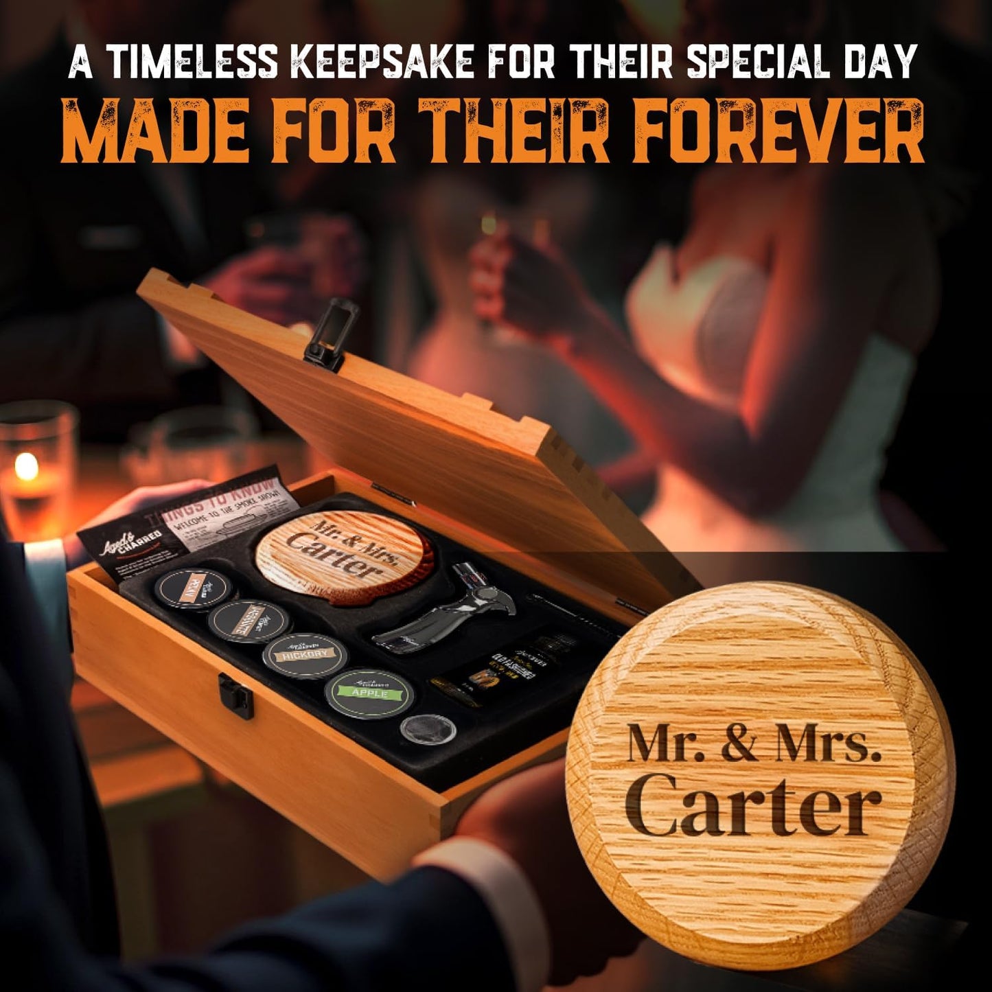 Custom Whiskey Cocktail Smoker Kit with Torch & Wood Chips - Premium Set, USA Oak Smoker - Old Fashioned Cocktail Kit for Whiskey Lovers - Bourbon Gifts for Men - Gift from Wife, Daughter, Son