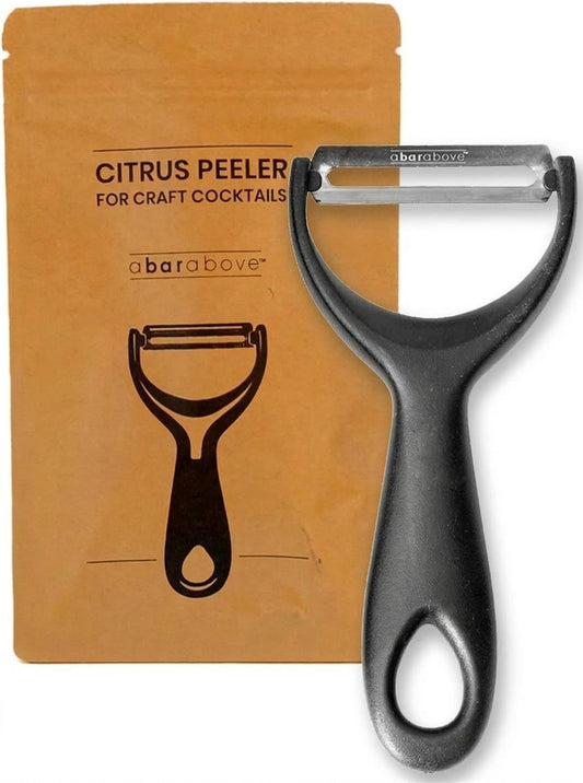 A Bar Above Gold Citrus Peeler, Stainless Steel Fruit Peeler for Garnishes, Cocktail Twists, Comfortable Grip Peeling Tool for Oranges, Lemons, Limes, Bartender Accessory, Kitchen Essentials, Silver