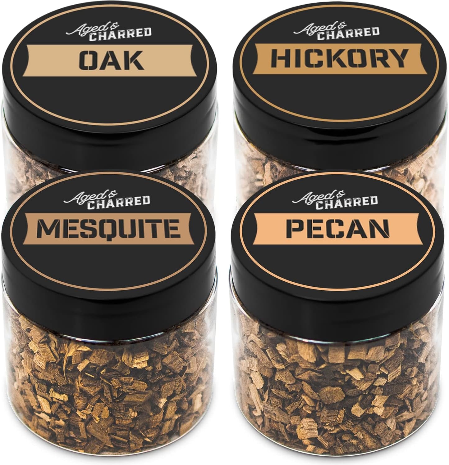 400 Cocktail Smoker Wood Chips - Bold Flavors Big Pack - Pecan, Hickory, Oak, Mesquite - Whiskey Smoker Wood Chips for Bourbon & Cocktail Smoker Kits