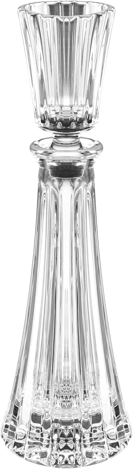 Barski Crystal - Glass -Mouthwash Decanter with 1.75 oz Cup Stopper - (can use the stopper as a Tumbler) 8.6" Height - 3 Oz. Decanter - Vertical Lines Design - Made in Europe