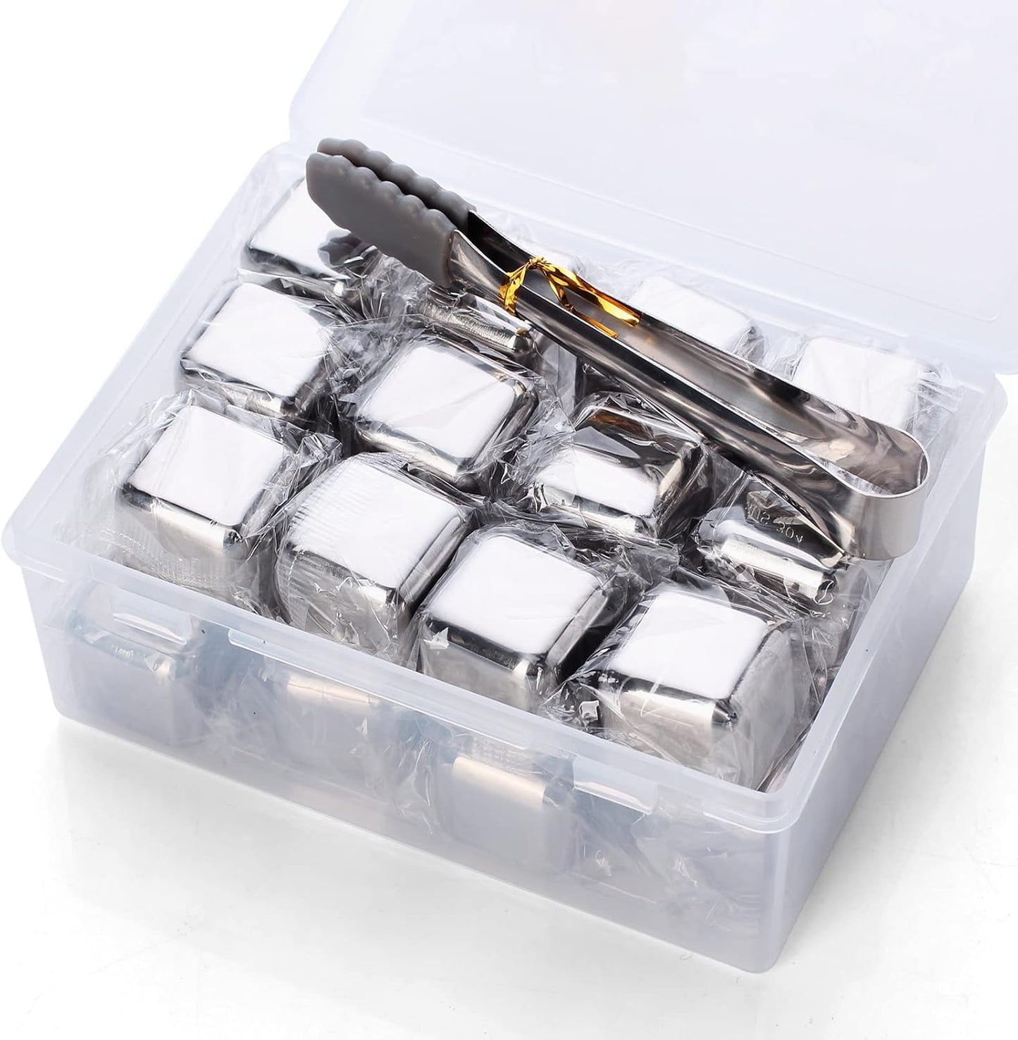 Whiskey Stones 24 Pack,Reusable Ice Cubes, High Cooling Technology，Stainless Steel Ice Cubes, For Whiskey, Vodka, Liqueurs, Wine,Beverage Juice or Soda, Pack of 24