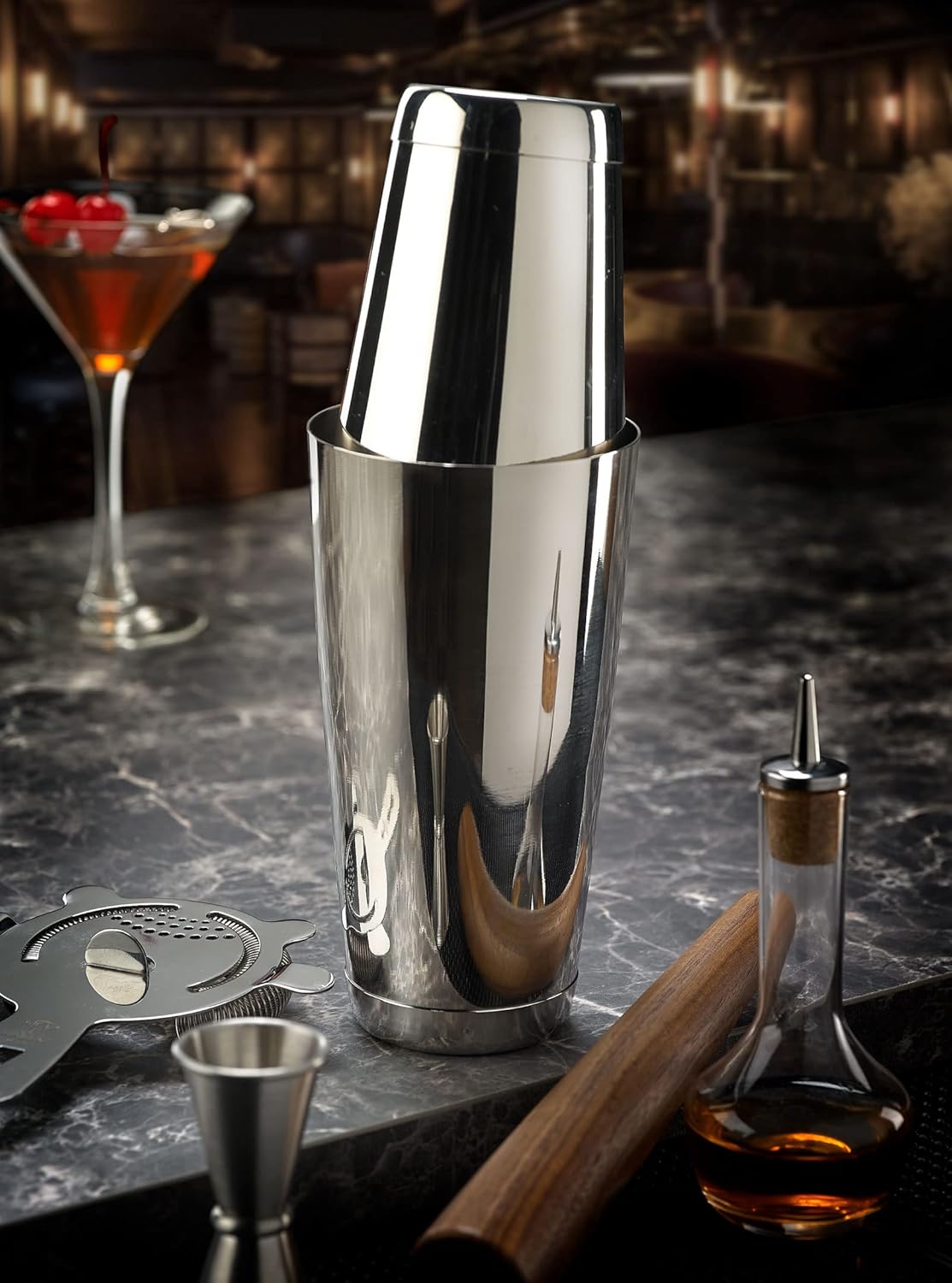Barfly Soho Cocktail Shaker Tin Set (18 oz and 28 oz), Stainless,M37152