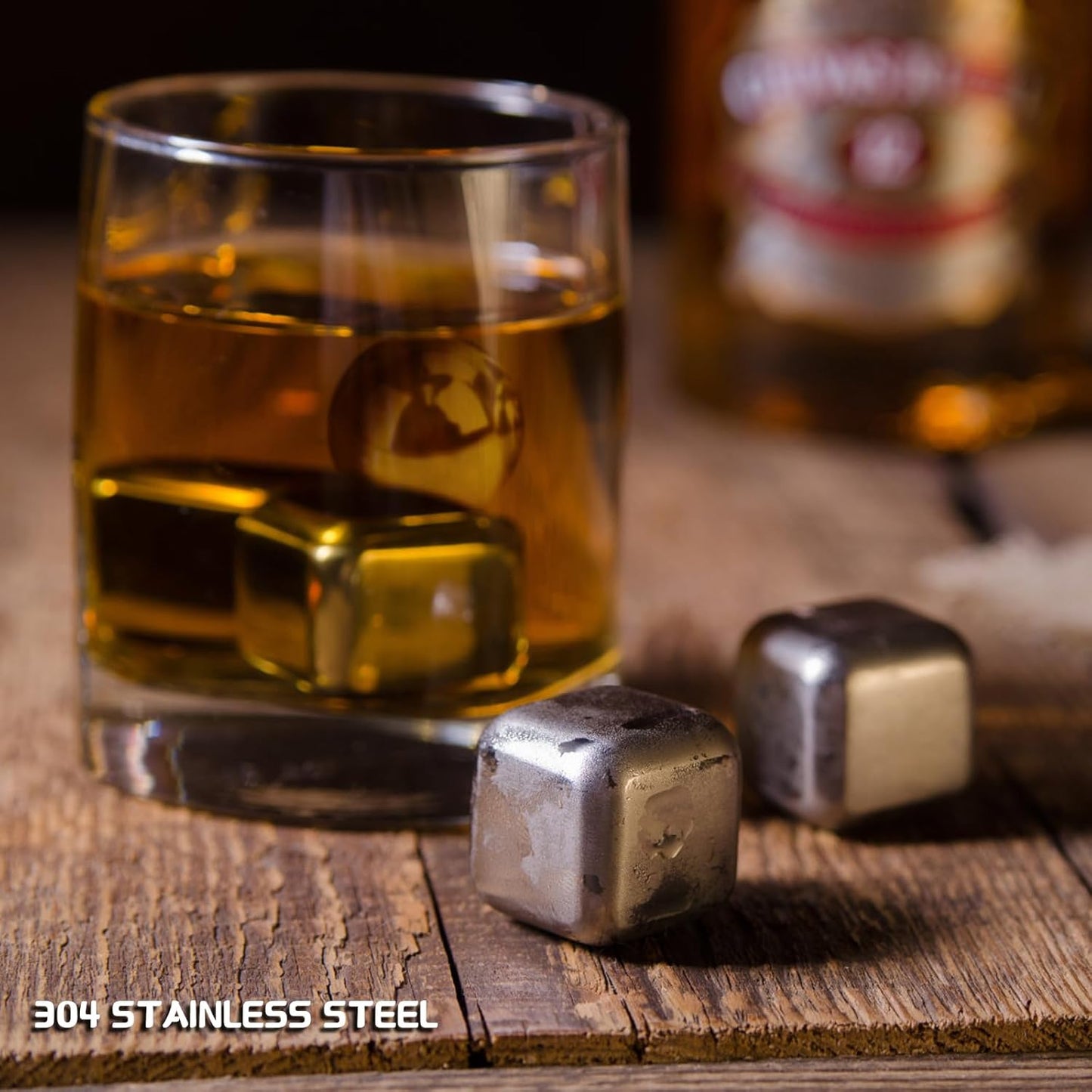 16 Pcs Whiskey Stones, Include Metal Ice Cube, Granite Stones, Whiskey Balls, Reusable Whiskey Stones Set for Wine Bourbon Whiskey Gifts for Men Dad Husband Boyfriend