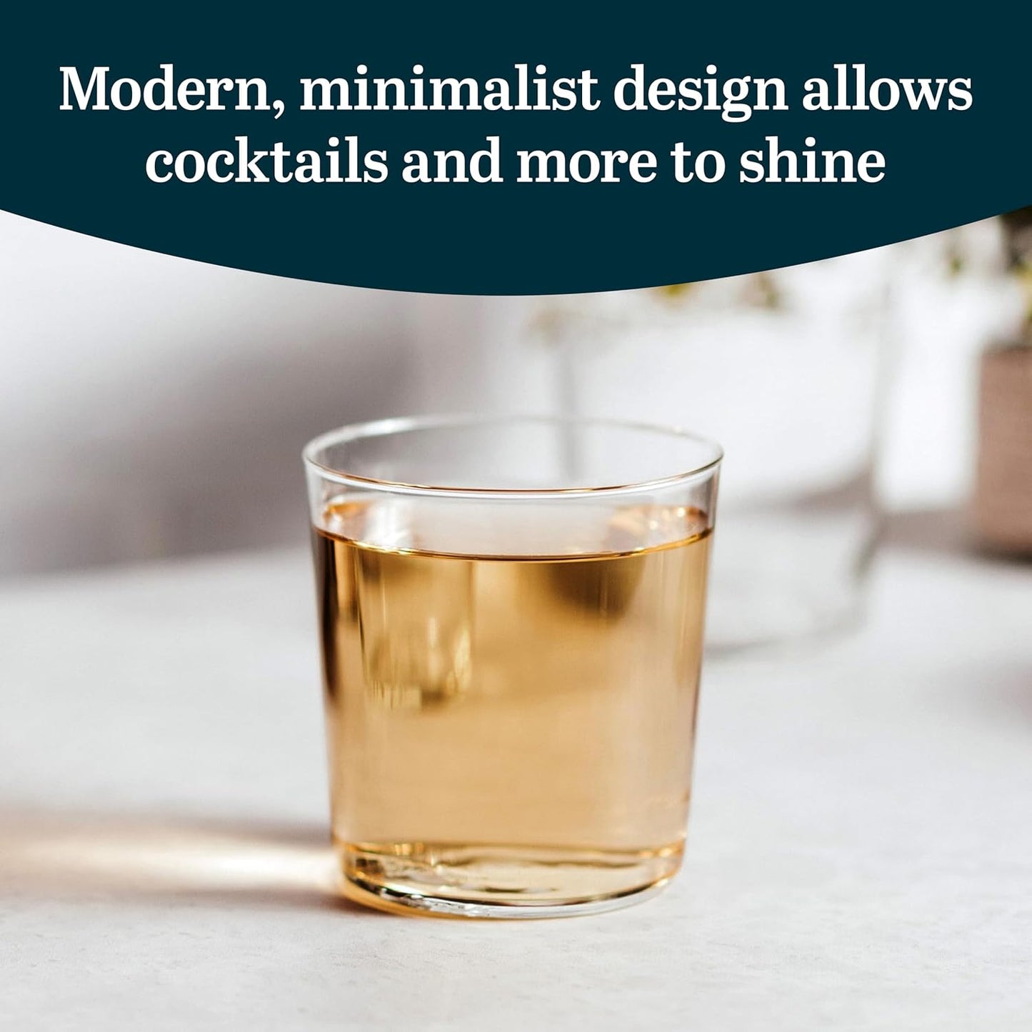 Libbey Café Rocks Glasses Set of 8, Dishwasher Safe Modern Cocktail Glasses, Versatile Bar Glassware Set for Casual Gatherings, Dinner Parties