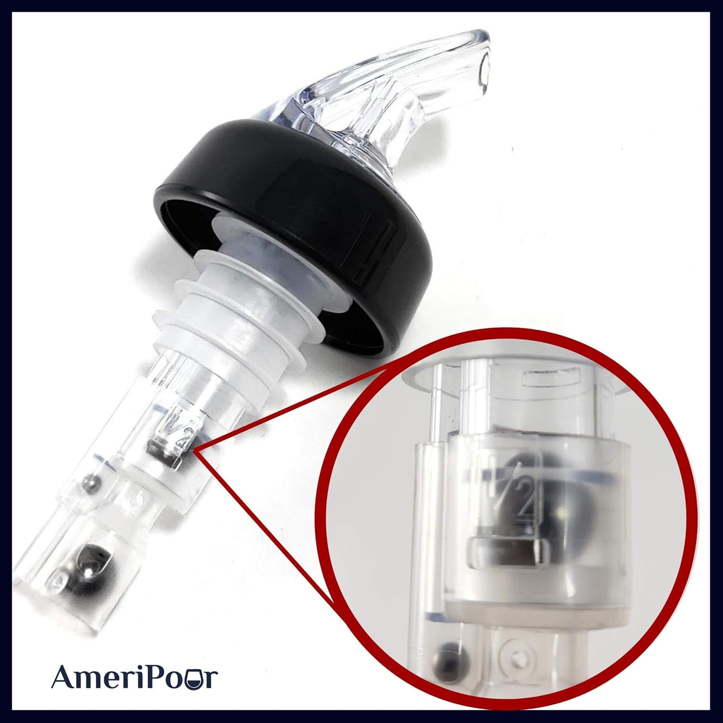Measured Liquor Pourers - Large Cork For Oversized Bottles - Made 100% In The USA. Bar Spouts That Don't Leak - No Cracks, Just A Perfect Cocktail Pour Everytime. (Clear, 2oz (60ml) - 3 Pack)