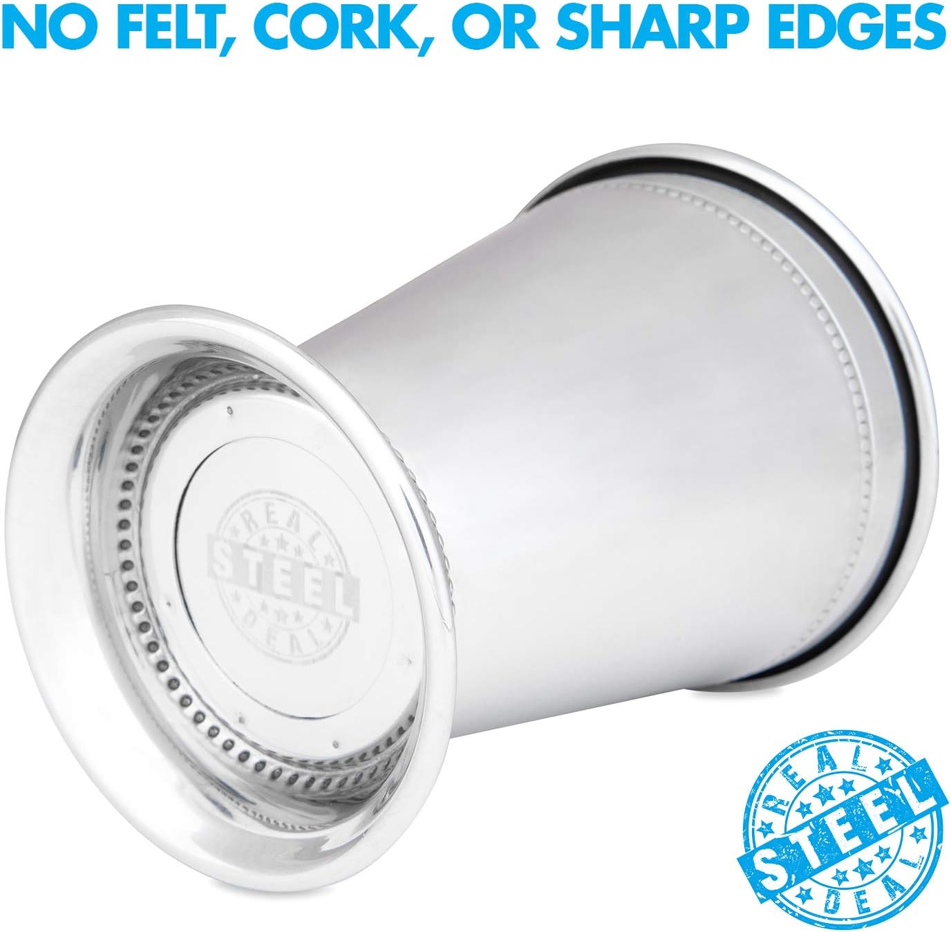 Mint Julep Cups: Stainless Steel Glasses, Set of 4, Metal 12 oz Cocktail Glasses, Party Supplies (4)