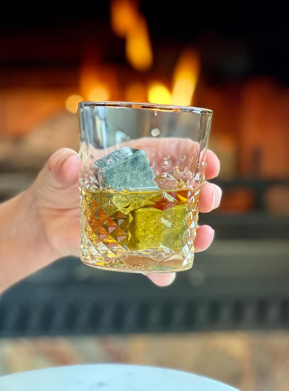 Whiskey Rocks – Set of 4 Soapstone Drink Rocks - Large Size - Handmade Soapstone Ice Cubes - Whiskey Chilling Stones