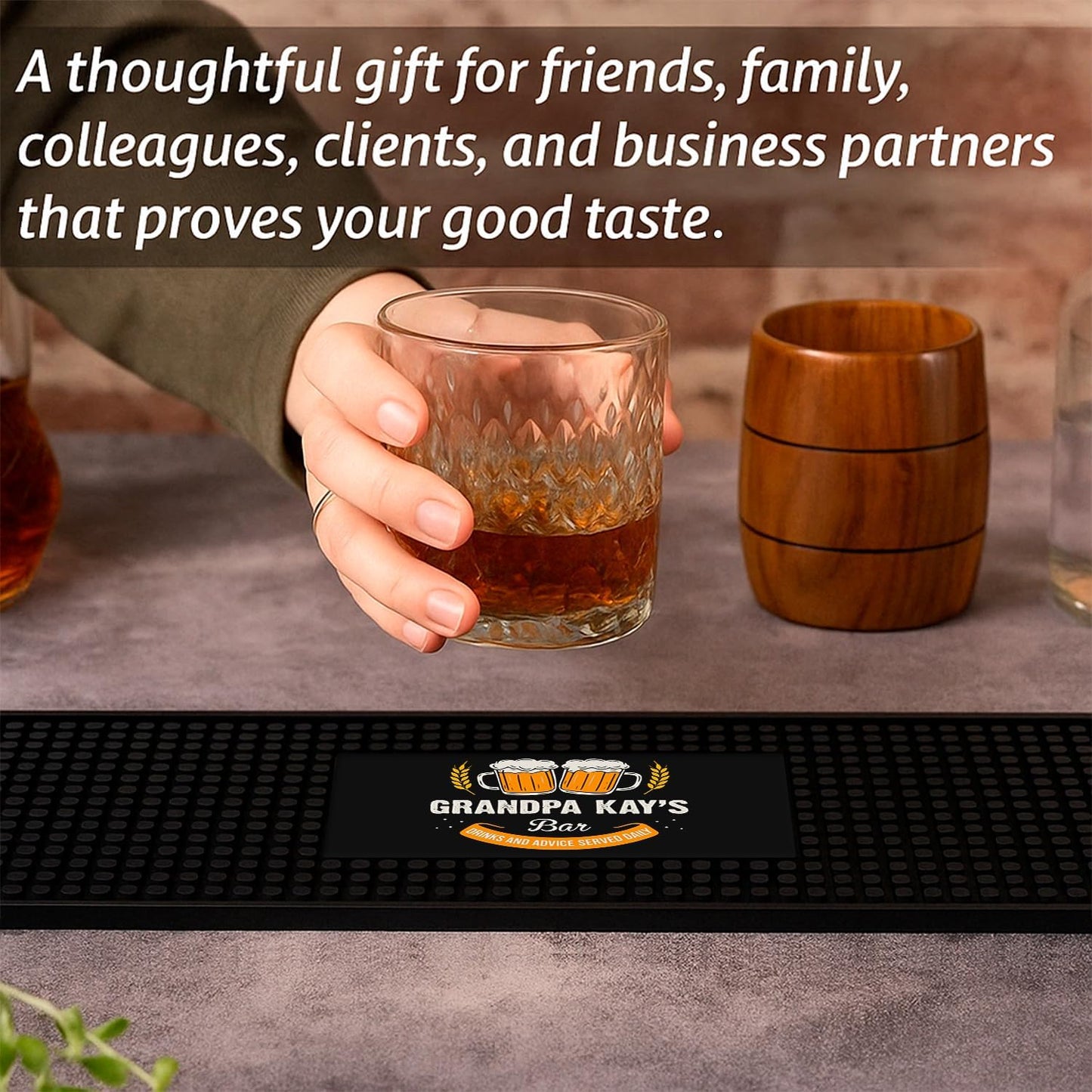 Personalized Bar Mat for Countertop – Custom Rubber Bar Service Mat for Home Bars Restaurants Gifts for Bartender Drinking Cocktail Lover (Color Custom)