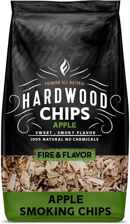 Fire & Flavor Premium All Natural Smoking Wood Chips, 2 Pounds, Hickory - Apple