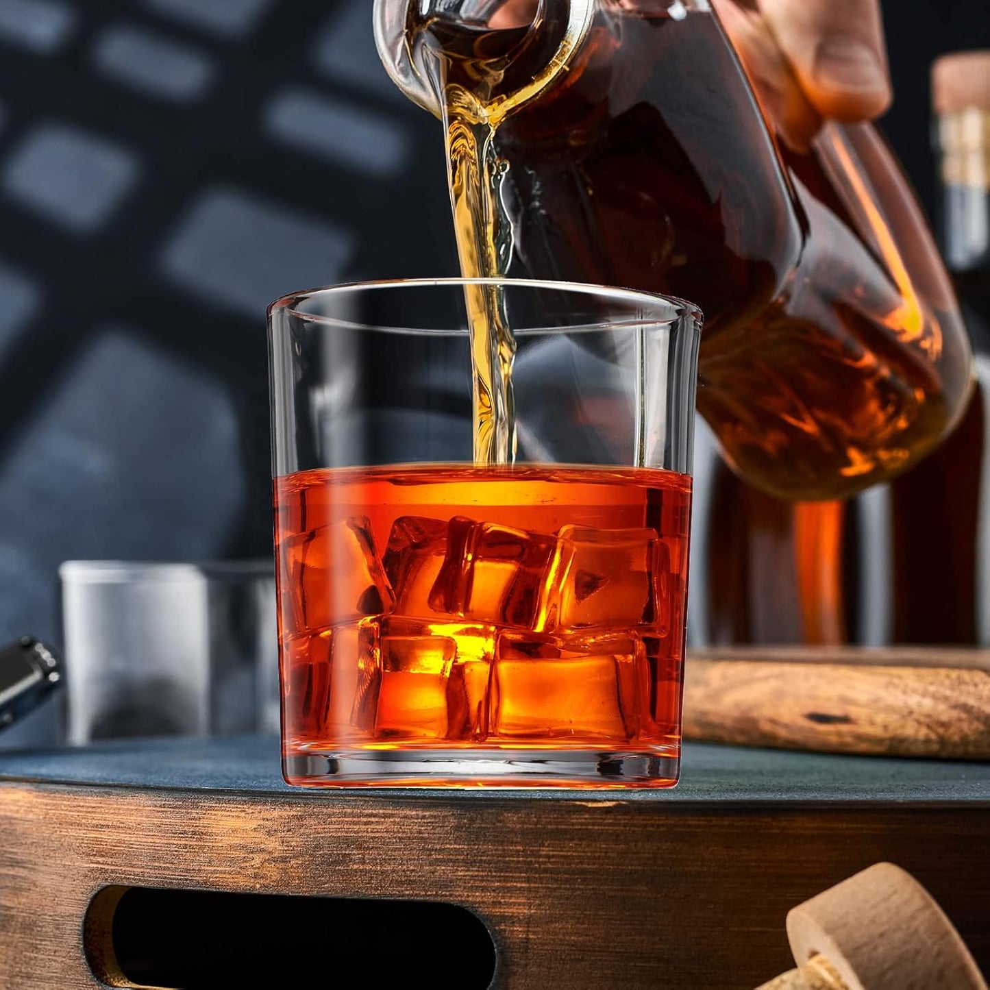 Mimorou 12 Pack Whiskey Glasses 10 oz Old Fashioned Glasses in Bar and Party Bourbon Glass, Rocks Glass, Cocktail Liquor Whiskey Lover Gift Christmas Gifts for Men, Dad, Father(Classic)