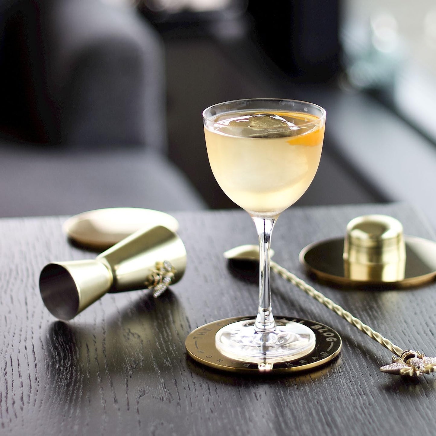 HISTORY COMPANY The Original Nick & Nora Crystal Coupette-Style Glass – Iconic 2-Piece Set of Vintage-Inspired Barware for Craft Cocktails (Gift Box Collection)