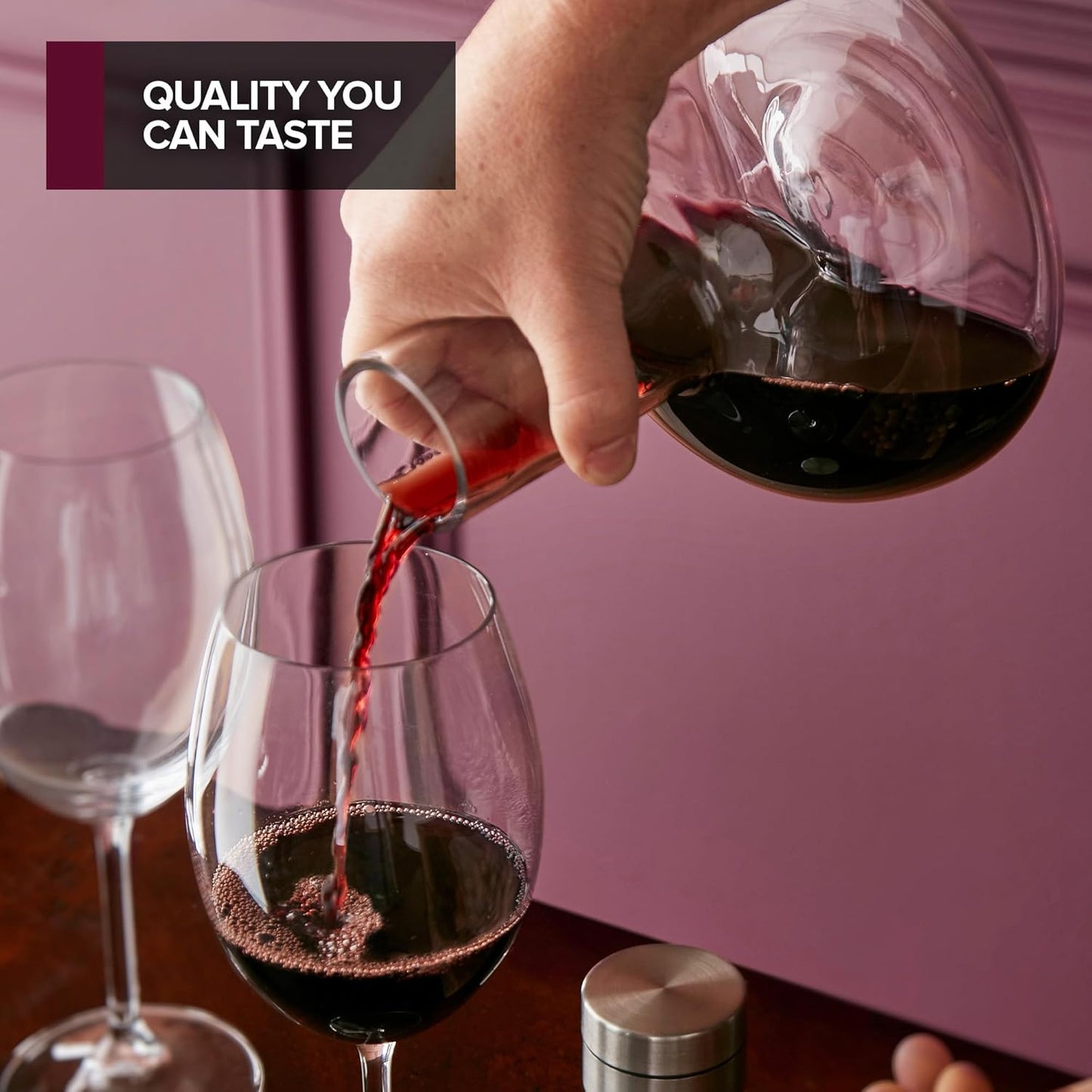 Modern Innovations Red Wine Decanter with Aerator Lid, Best Wine Decanter Gift Kit for Wine Lovers, Double Decanter Set for Wine, Wine Breather Carafe Decanter, Aerating Decanter, Glass Wine Saver