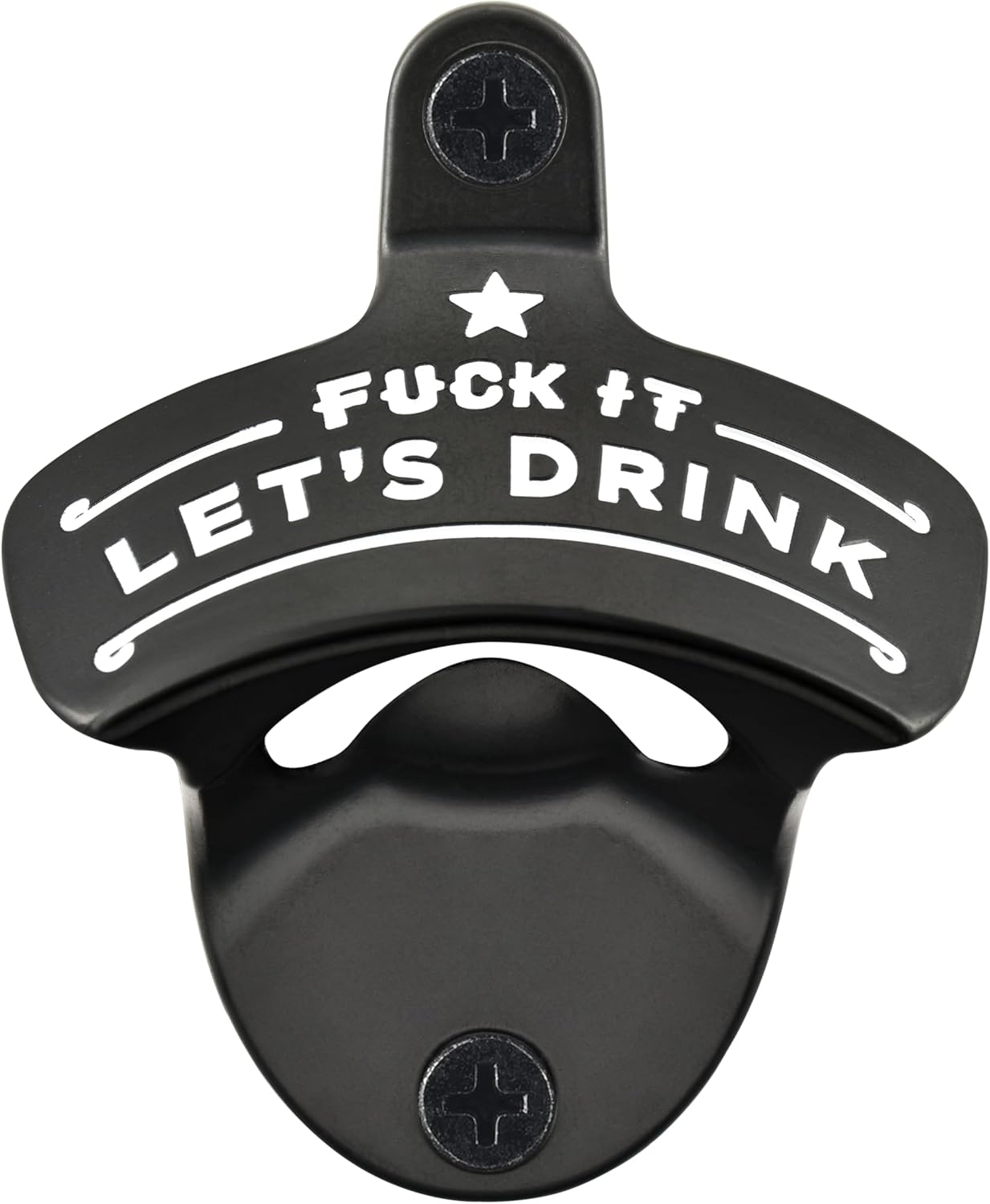 Funny Bottle Opener Wall Mount Black Stainless Post Mountable Beer Cap Opener for Wooden Cooler Caddy