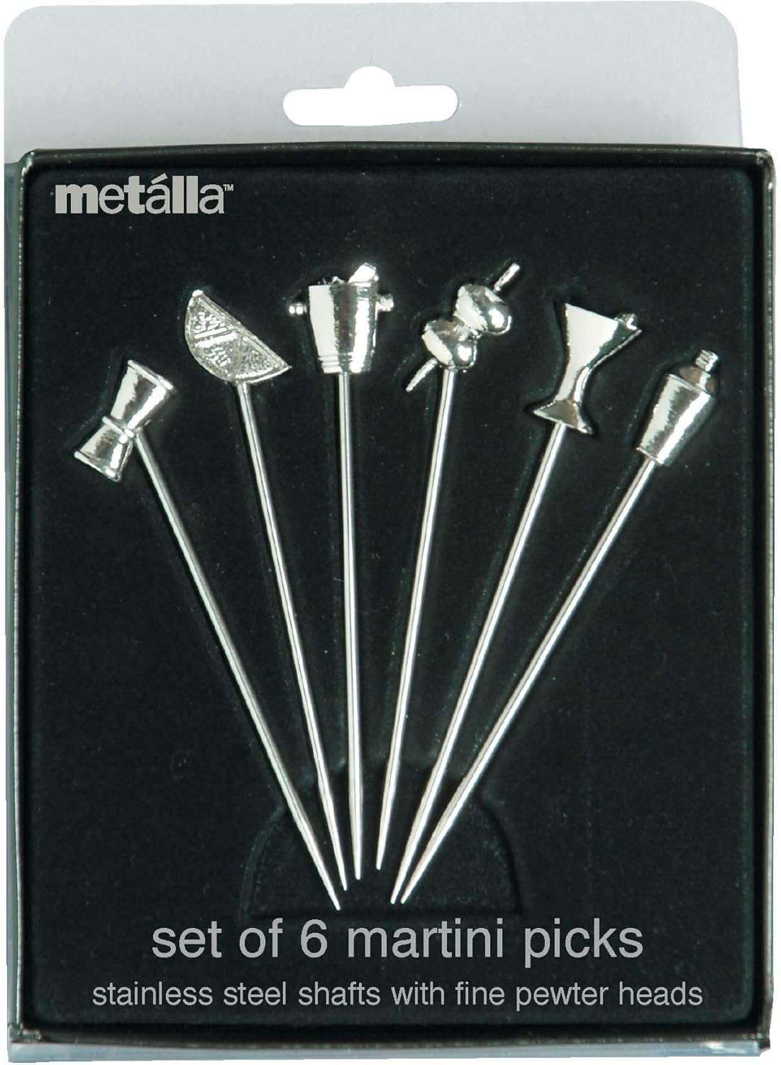 Prodyne Stainless Steel & Pewter Martini Picks (Set Of 6), Silver