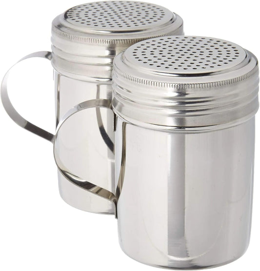 Stainless Steel Versatile Dredge Shaker, Salt, Sugar, Shakers 10 Oz. Each Set of 2