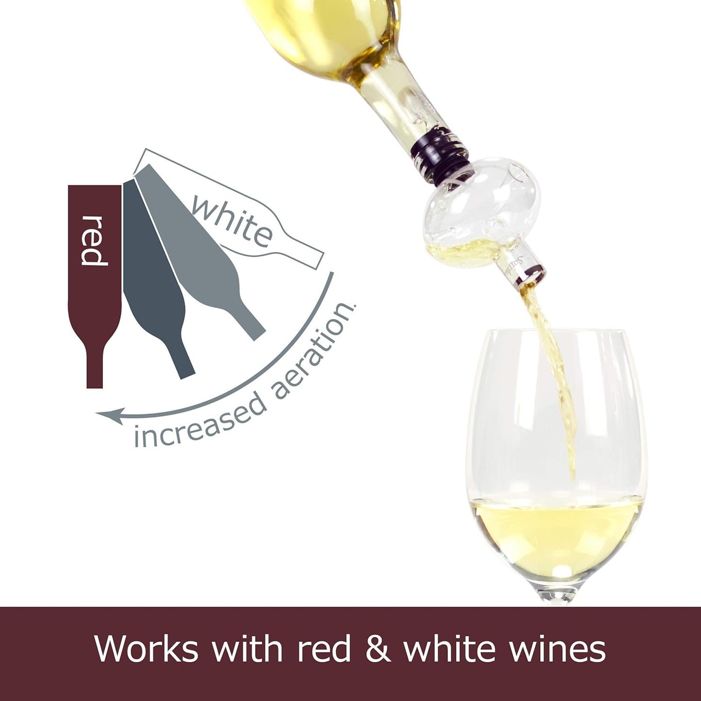 Soireehome - In Bottle Wine Aerator - For Red Wine, White Wine, And Rose Wine! - Made Of Glass, Makes Your Wine Taste Better