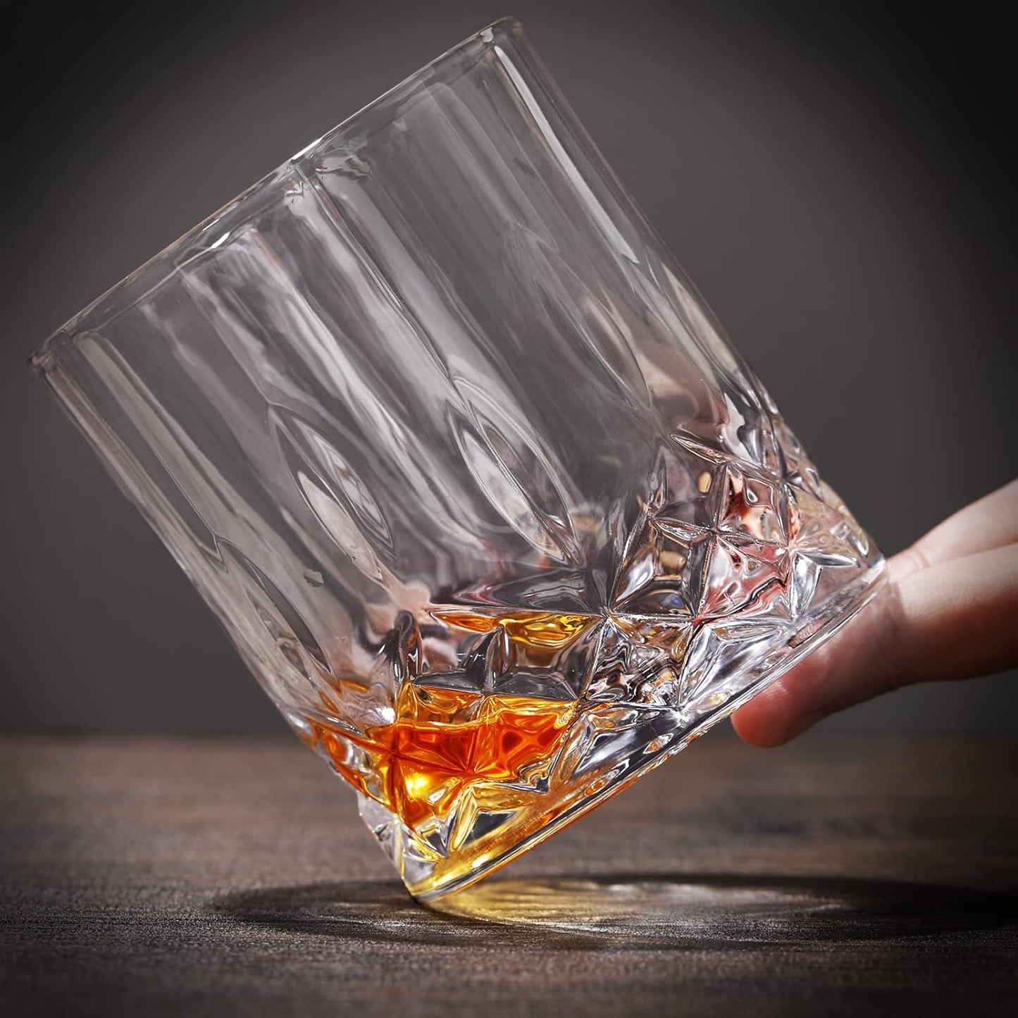 Mimorou 18 Pack Old Fashioned Whiskey Glasses 10 oz Bourbon Cocktail Rocks Glasses for Whiskey Bourbon Liquor and Cocktail Drinks Gift for Men Women Home Bar (Elegant)