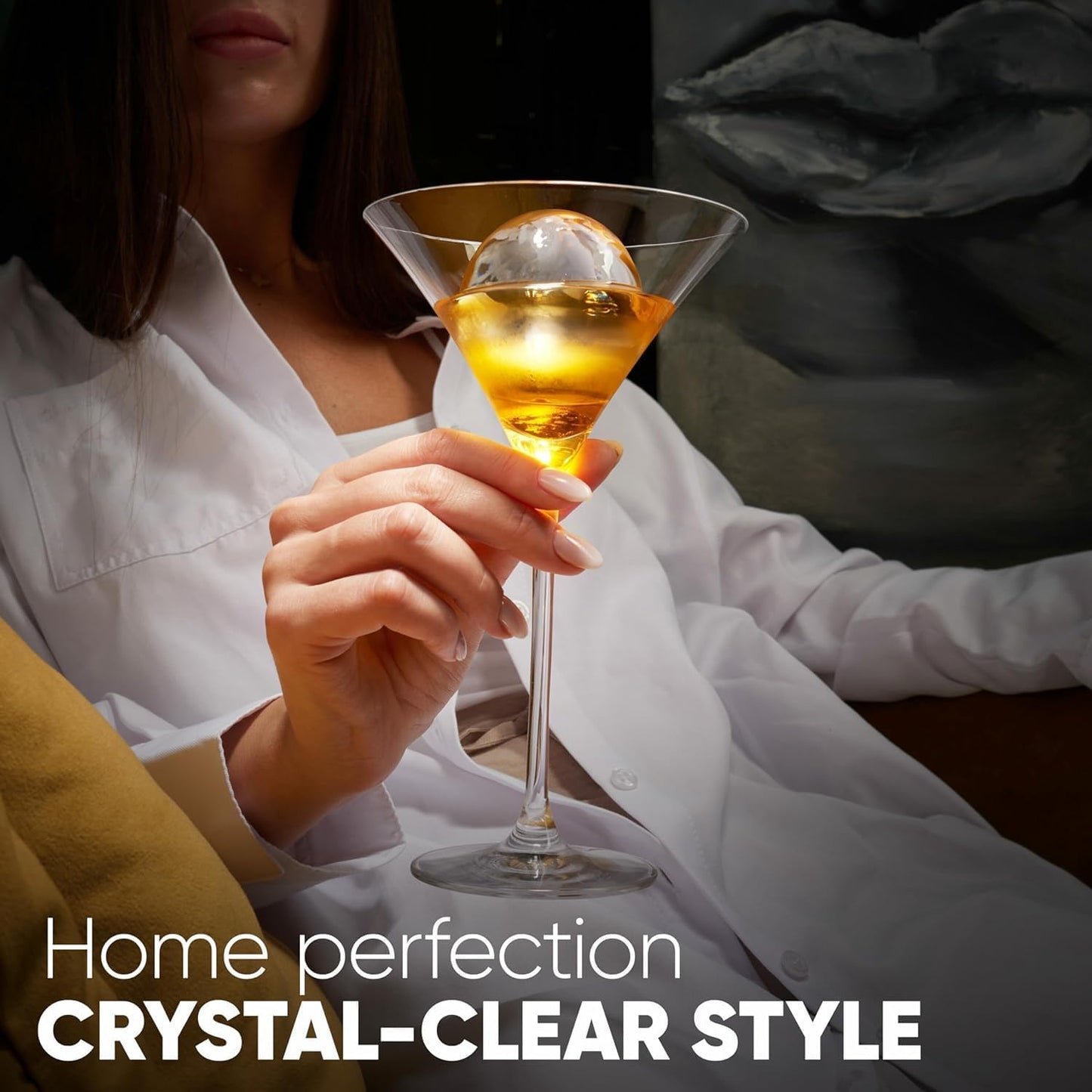 Berlinzo Clear Ice Ball Maker Mold - 2 Large 2.4-inch Crystal Clear Ice Balls for Whiskey Cocktail - New Easy-to-Remove Ice Sphere Mold, 2 Round Ice Spheres (Non-Electric)