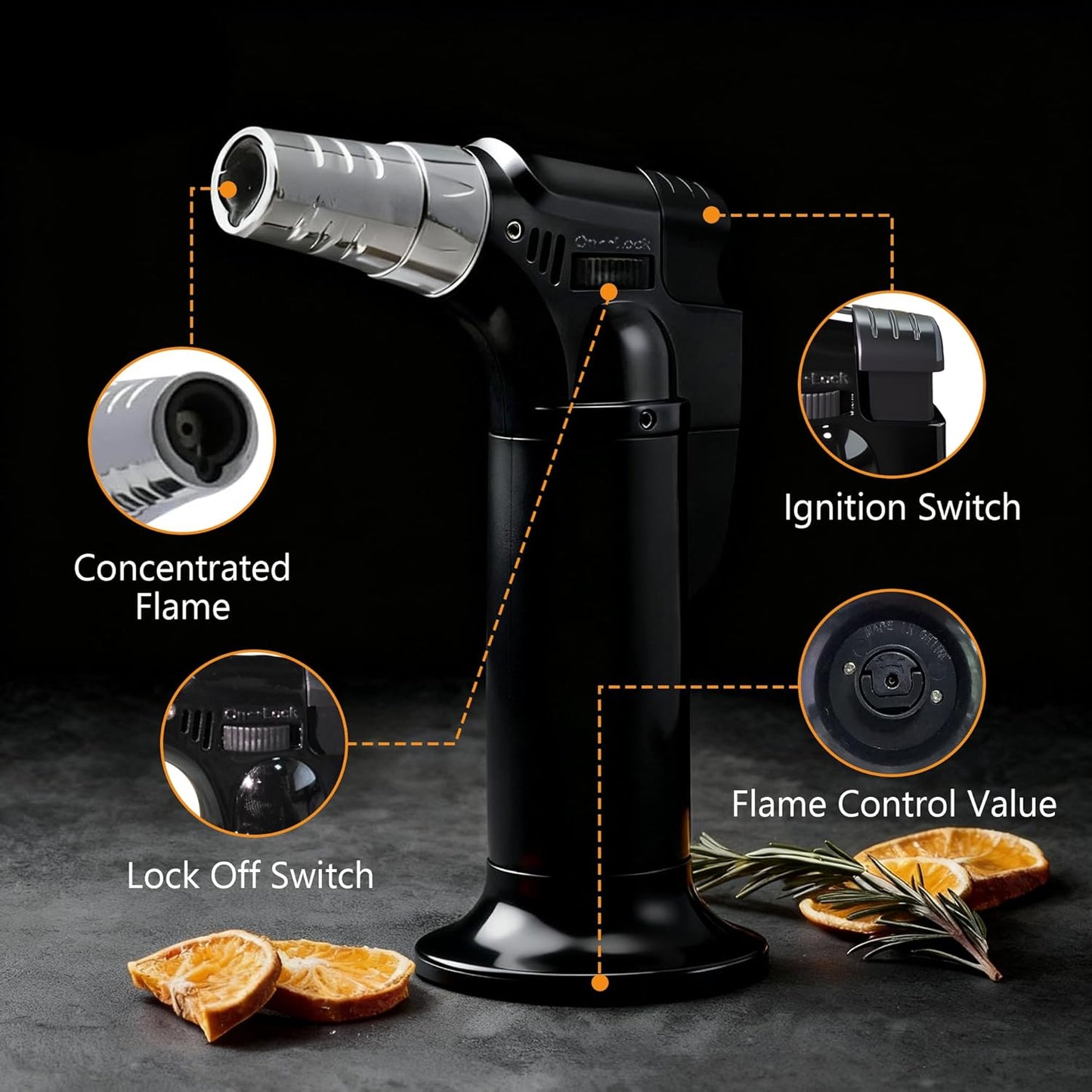 Whiskey Smoker Kit with Torch –Old Fashioned Smoker Kit for Bourbon & Whiskey – Drink Smoker Set with Wood Chips– Gift for Men, Dad, Husband/Father (1，Smoker Kit & Ice Ball Molds & Glasses)