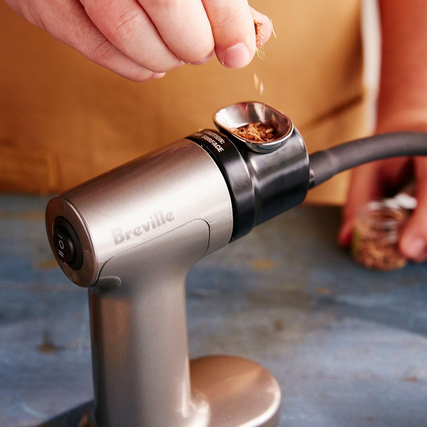 Breville BSM600SIL Smoking Gun, Handheld Food and Cocktail Smoker, Silver