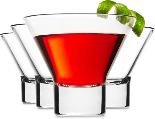 Godinger Martini Glasses, Italian Cocktail Glasses, Dessert Cups, Set of 4, 8oz - Made in Italy