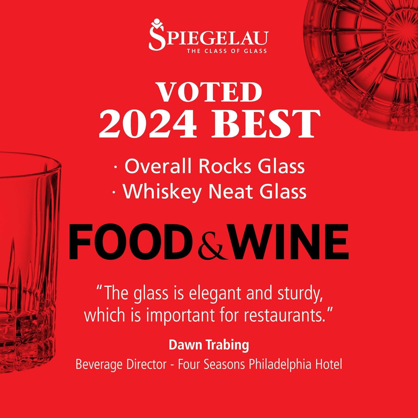 Spiegelau Perfect Serve Double Old Fashioned Glasses Set of 4 – Heavy Base Crystal Whiskey Glasses for Scotch, Bourbon & Cocktails – Lead-Free Crystal Tumbler Set
