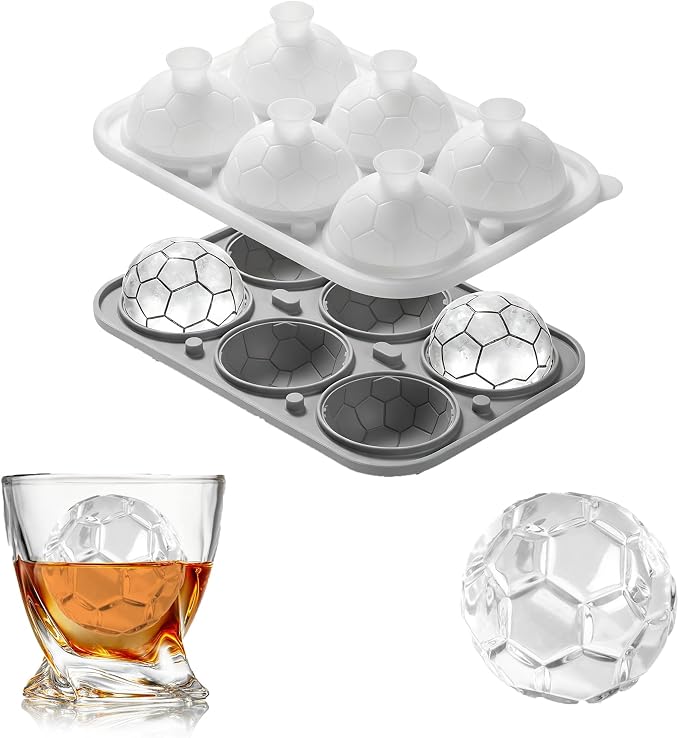 Nax Caki 3D Baseball Ice Cube Tray, Large Baseball Silicone Fun Shapes Whiskey Ice Mold with Funnel for Cocktails, Bourbon,Brandy, Whiskey Gifts for Men - B0H45L439P