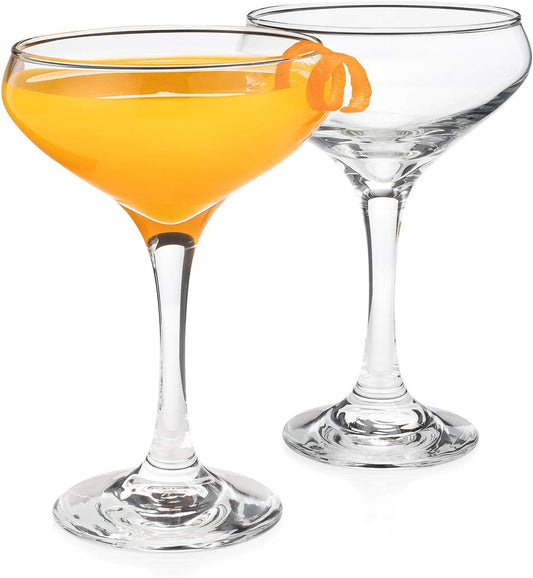 HISTORY COMPANY The 1930 Literary Round Table Cocktail Coupe – Algonquin-Inspired 2-Piece Set for Craft Cocktails & Champagne (Gift Box Collection)