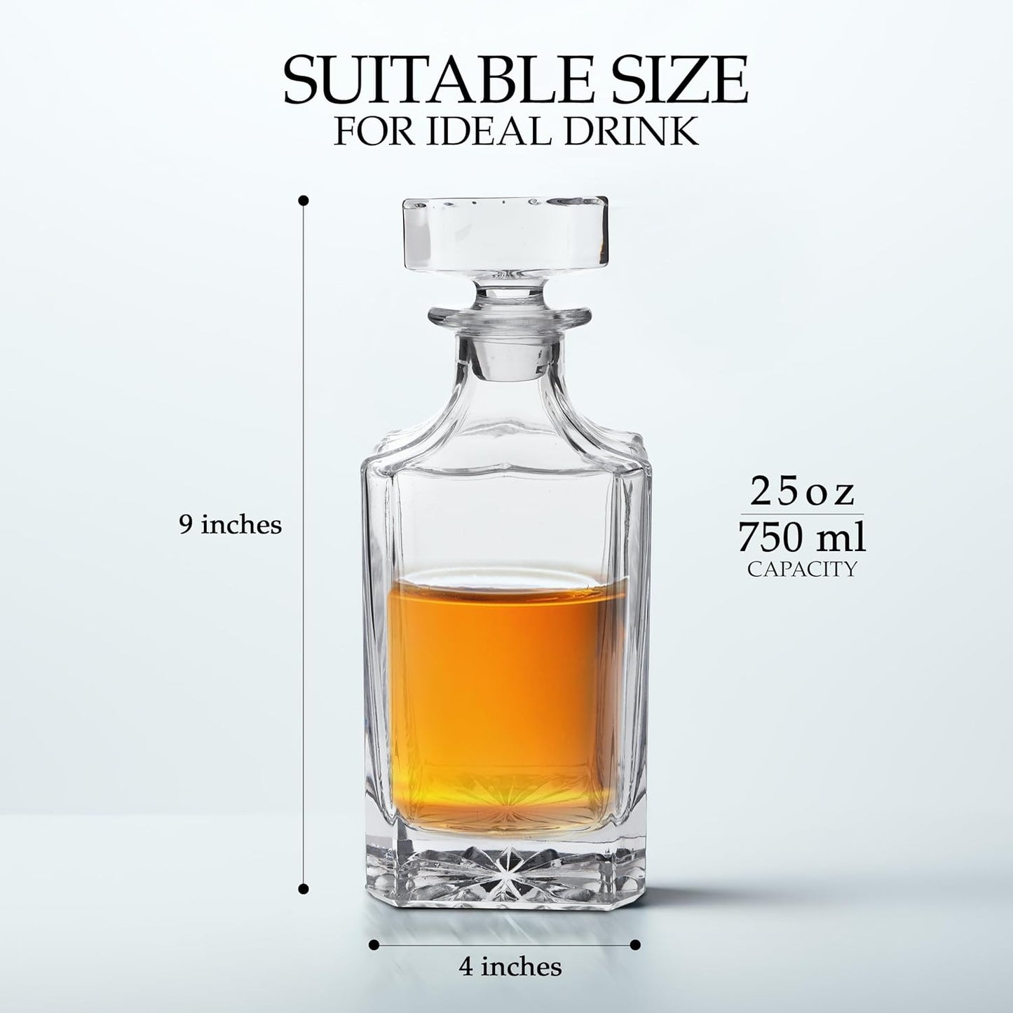 Rogue River Tactical Blank Square Whiskey Decanter With Glass Stopper Custom Gift Flag Men Dad Father's Day Perfect for Laser Engraving Etching
