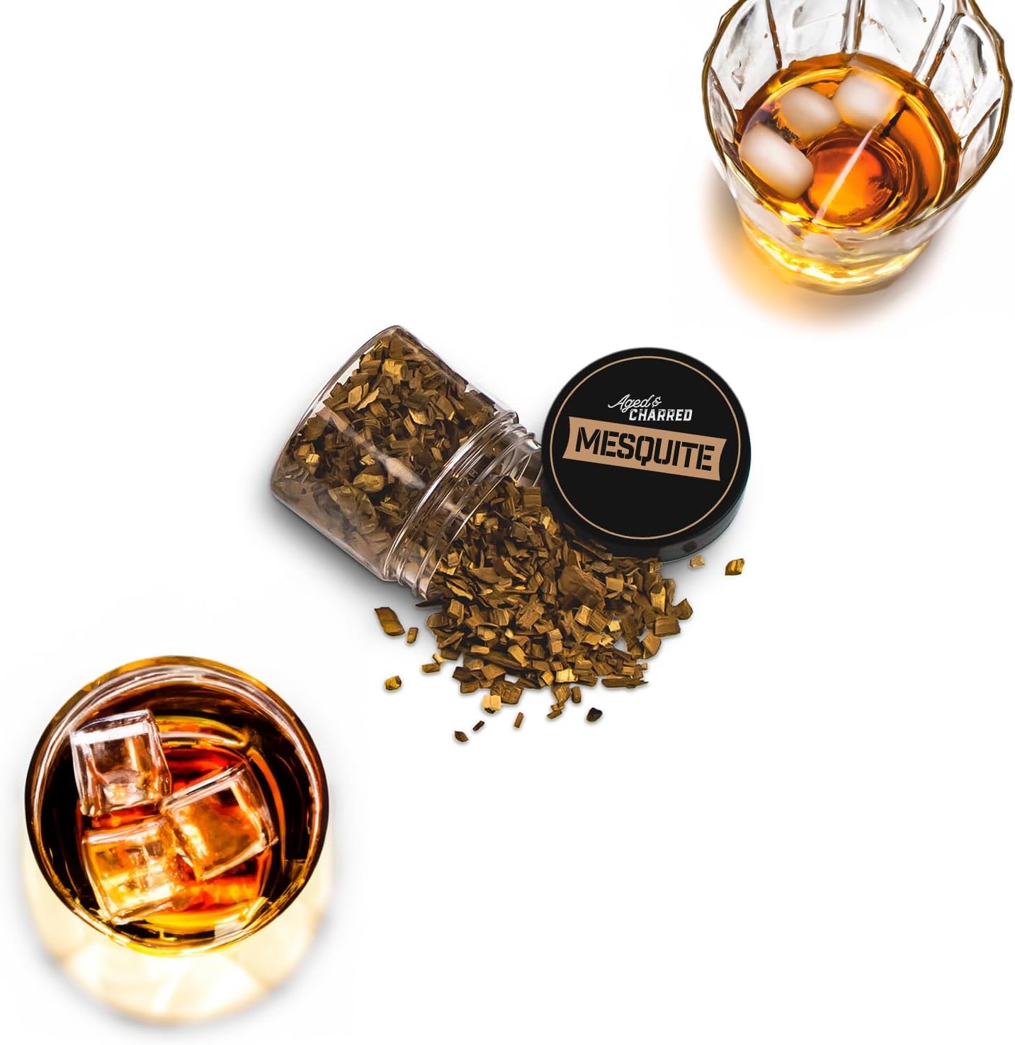 400 Cocktail Smoker Wood Chips - Bold Flavors Big Pack - Pecan, Hickory, Oak, Mesquite - Whiskey Smoker Wood Chips for Bourbon & Cocktail Smoker Kits